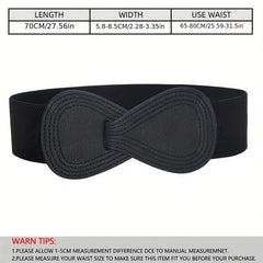 Elastic Wide Belt 8-shaped Faux Leather Belt Dress Skirt Decoration