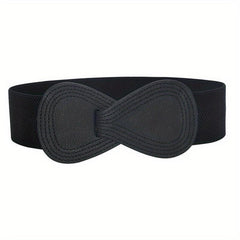 Elastic Wide Belt 8-shaped Faux Leather Belt Dress Skirt Decoration