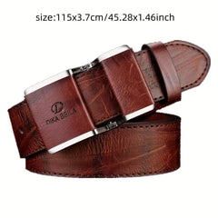 Vintage Wooden Pattern Belt Classic Unisex Pants Belt