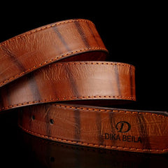 Vintage Wooden Pattern Belt Classic Unisex Pants Belt