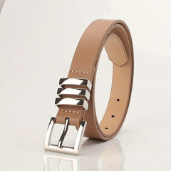 Square Pin Buckle PU Belt Women Dress Jeans Casual Belt