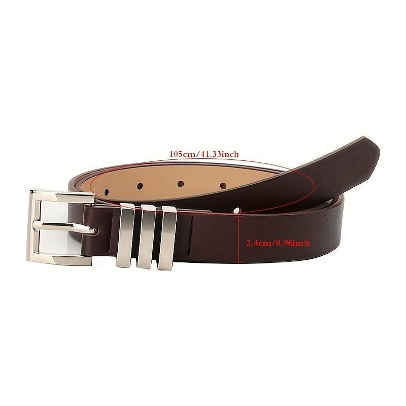Square Pin Buckle PU Belt Women Dress Jeans Casual Belt