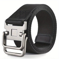 Men's Double Ring Buckle Belt Military Training Leather Belt