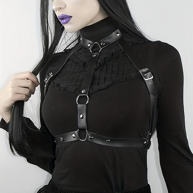 Gothic Hollow Out Harness Belt Rivet Caged Bra Chest Harness