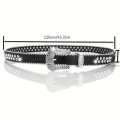 Y2K Bling Bling Thin Belt Hip Hop Jeans Pants Waistband Decorative Girdle