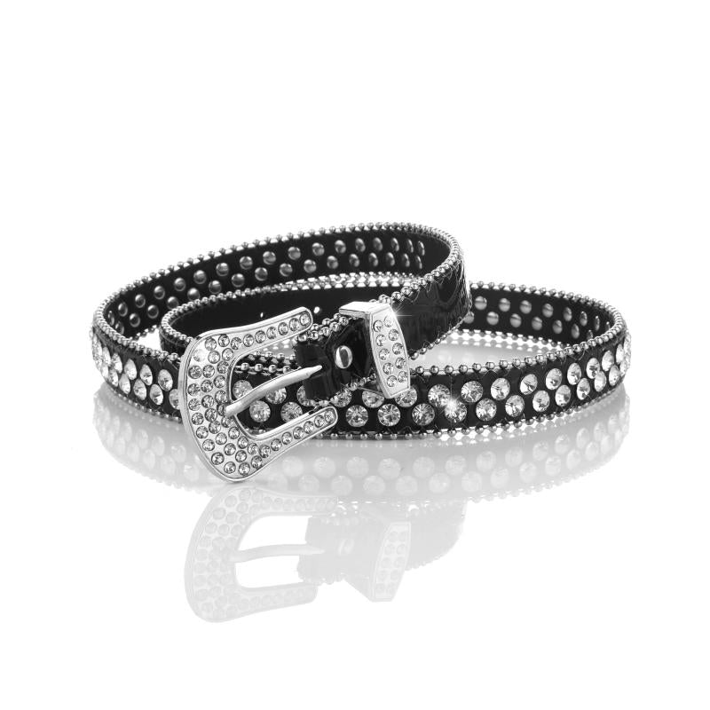 Y2K Bling Bling Thin Belt Hip Hop Jeans Pants Waistband Decorative Girdle