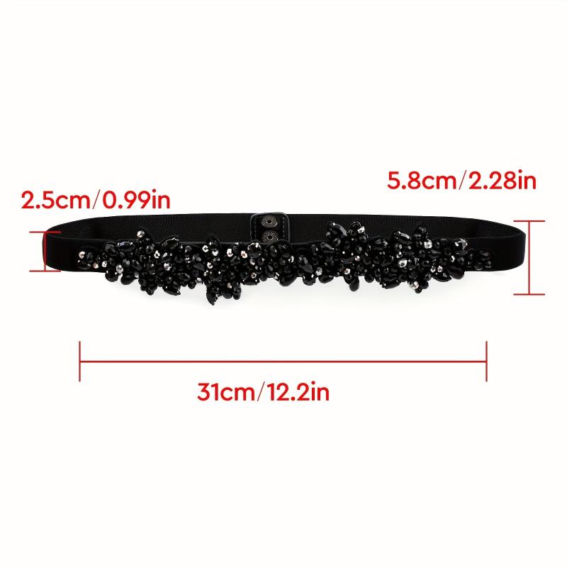 Vintage Crystal Girdle Rhinestone Elastic Belt Waistband for Women