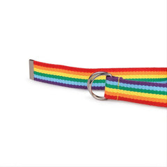 Rainbow Belt Double Ring D Buckle LGBT Pride Canvas Belt Casual