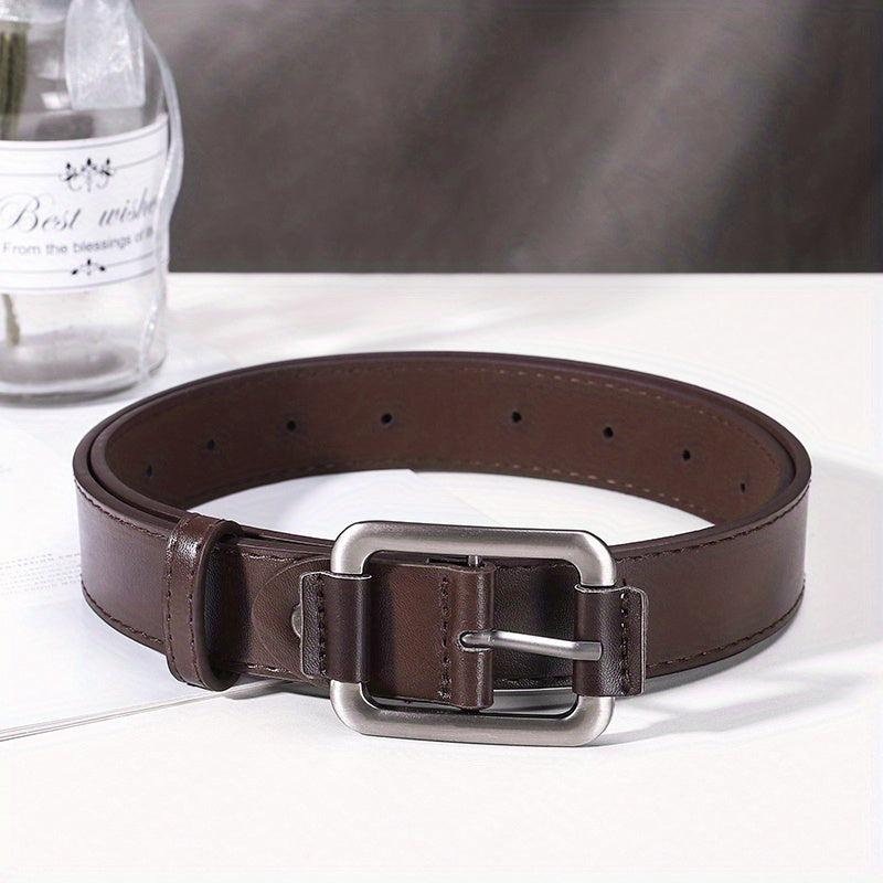 Men's PU Leather Casual Belt Square Pin Buckle Waist Strap Jeans Belt