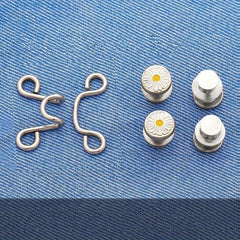 Daisy Metal Button For Pins Jeans Detachable Pant Clip
