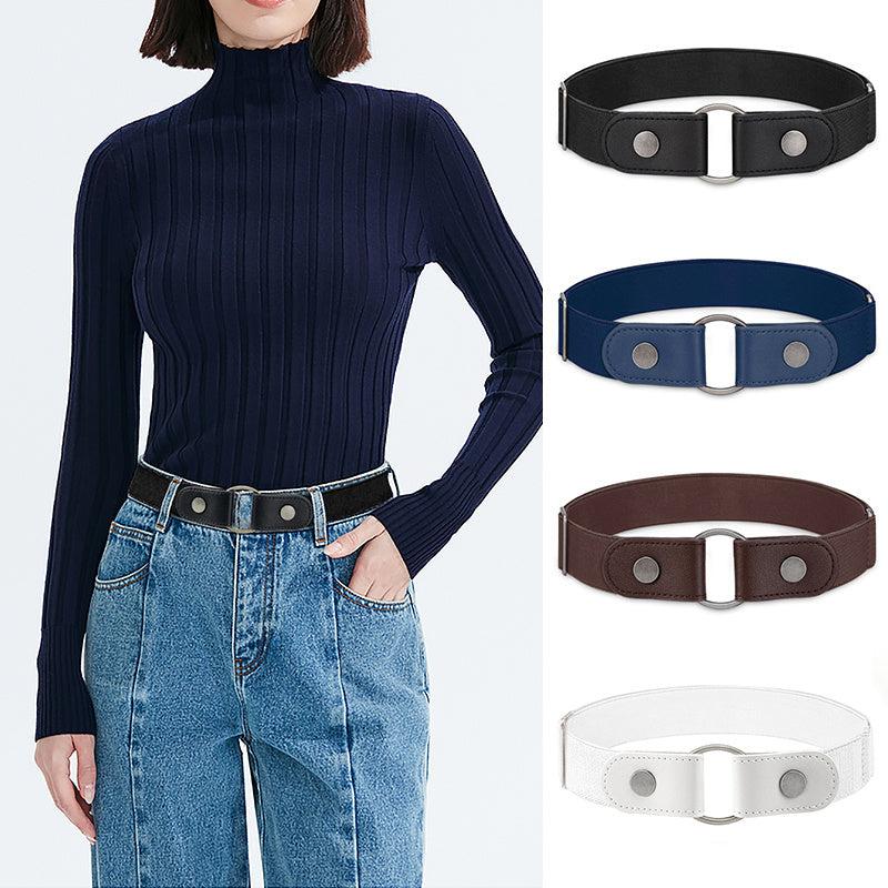 Women's No Buckle Invisible Stretch Belt Adjustable Elastic Buckle