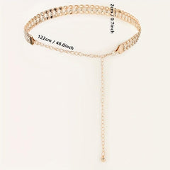 Crystal Decor Double Layer Chain Belt Dress Girdle Women Accessories
