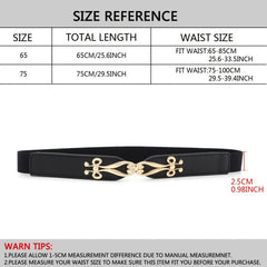 Geometric Flower Buckle Belt Elastic Thin Waistband Vintage Women Coat Belts