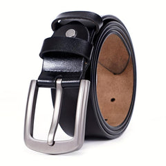 Leather Belt Pin Buckle Solid Casual Waist Belt