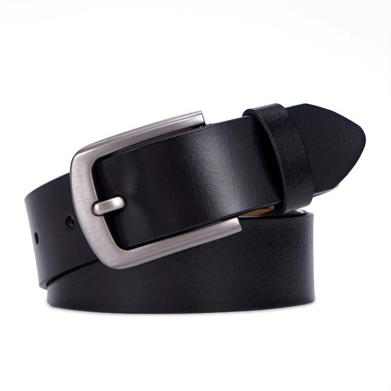 Leather Belt Pin Buckle Solid Casual Waist Belt