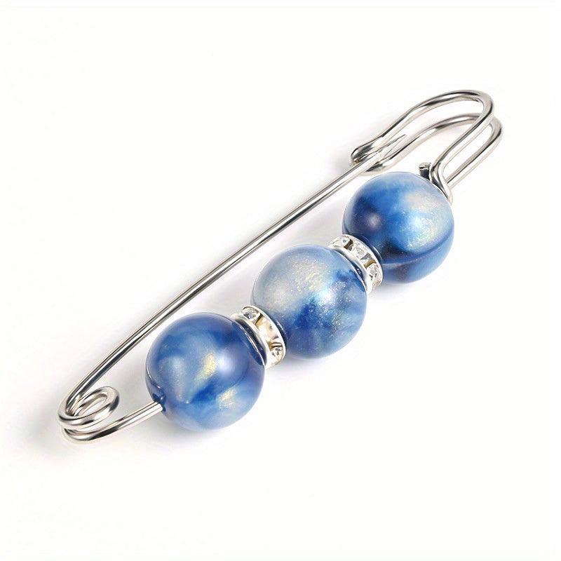 Vintage Faux Pearl Metal Brooch Pin