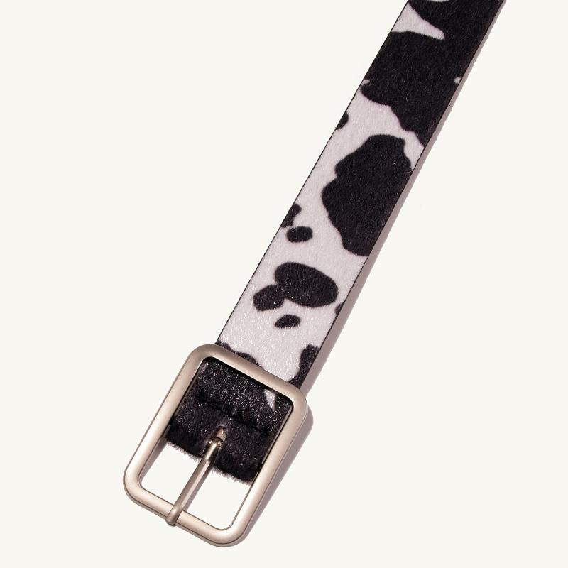 Cow Printed Pu Waist Belt Women Cow Belt Cowboy Bull Waistband