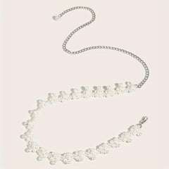 Faux Pearl Waist Chain Belly Chain Decorative Girdle For Women