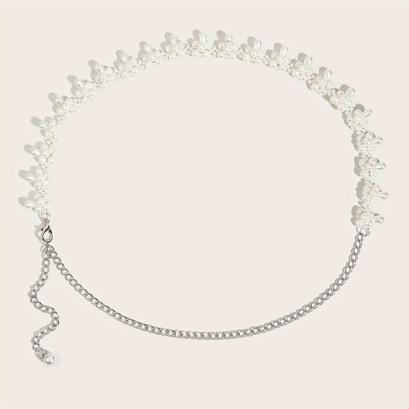 Faux Pearl Waist Chain Belly Chain Decorative Girdle For Women