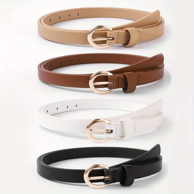 Oval Pin Buckle Belt Classic Solid PU Belt Vintage Jeans Pants Belt