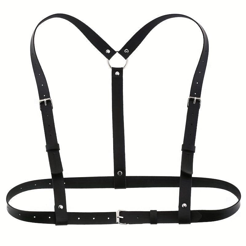 Gothic Harness Belt Square Pin Buckle PU Suspenders