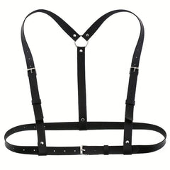 Gothic Harness Belt Square Pin Buckle PU Suspenders