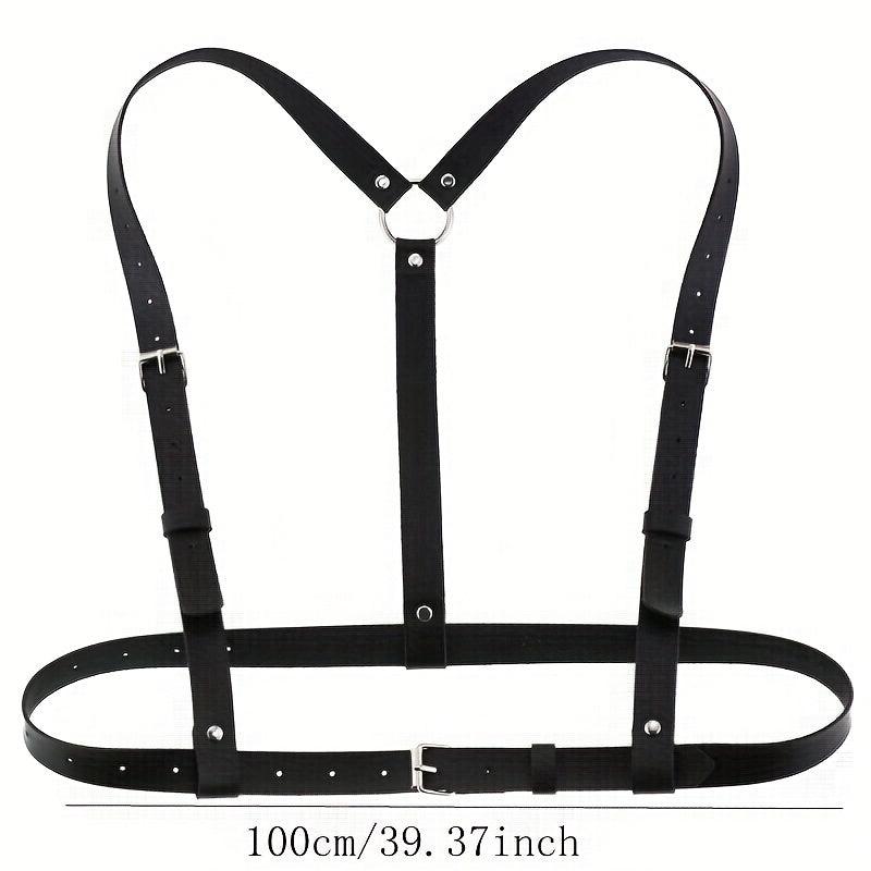Gothic Harness Belt Square Pin Buckle PU Suspenders