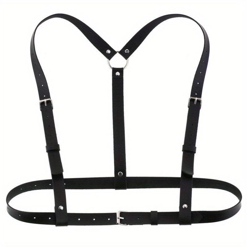 Gothic Harness Belt Square Pin Buckle PU Suspenders