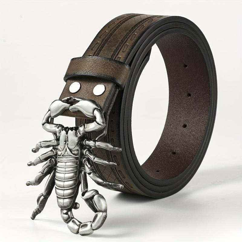 Men's Scorpion Buckle Belt for Jeans Comfortable Fit
