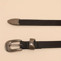 Vintage Oval Buckle PU Belt Hip Hop Women Men