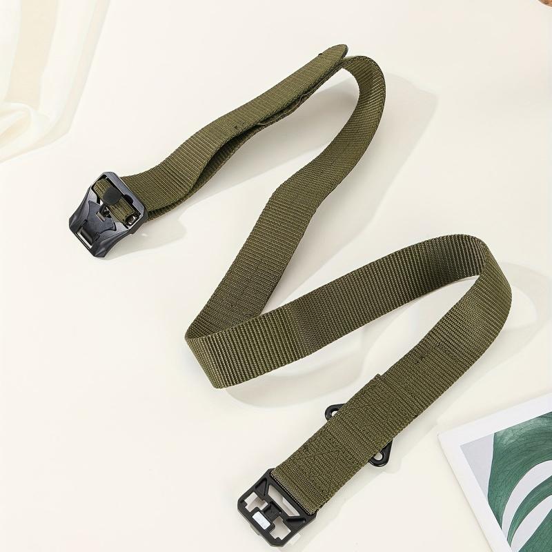 Tactical Belt Retractable Quick Release Plastic Buckle Braided Canvas Belts