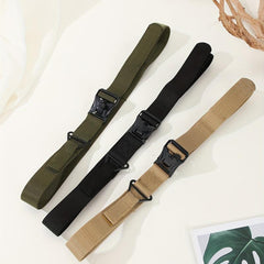 Tactical Belt Retractable Quick Release Plastic Buckle Braided Canvas Belts