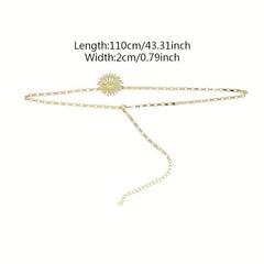 Golden Flower Metal Waist Chain Y2K Belly Chain for Women