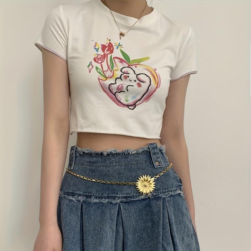 Golden Flower Metal Waist Chain Y2K Belly Chain for Women