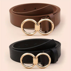 Stylish Solid Casual Jeans Pants Belt 2pcs Set Girdle For Women