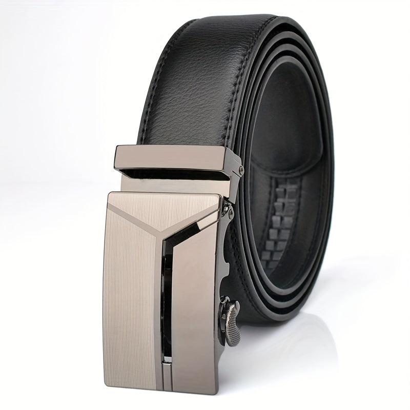 Y Letter Style Auto Buckle Men's Business Casual Leather Belt