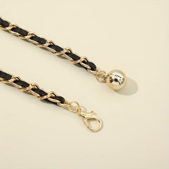 Adjustable Braided Waist Chain Ball Pendant Belly Chain Decorative Dress Girdle