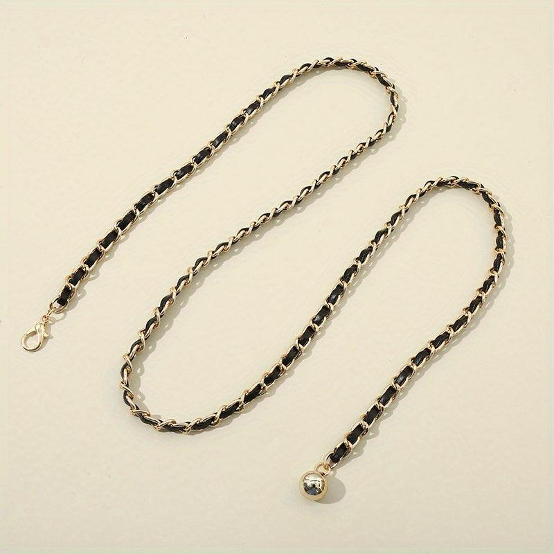 Adjustable Braided Waist Chain Ball Pendant Belly Chain Decorative Dress Girdle