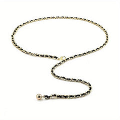 Layered Metal Waist Chain Coin Pendant Waistband for Women