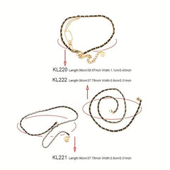 Layered Metal Waist Chain Coin Pendant Waistband for Women