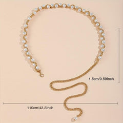 Faux Pearl Waist Chain Tassel Girdle for Women