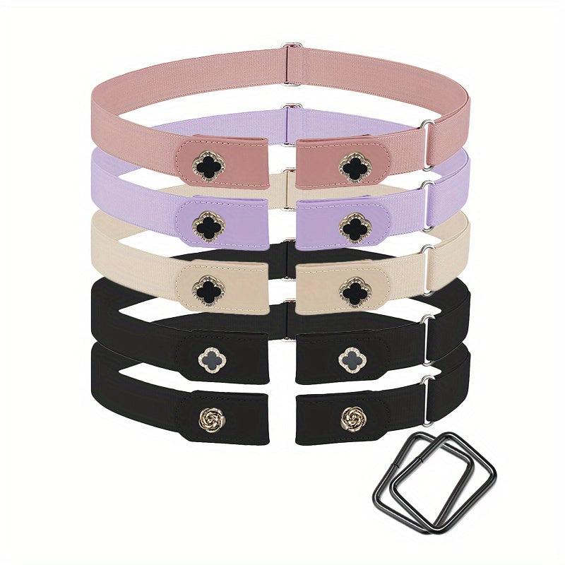 Stylish Rose Heart Crystal Decor Invisible Elastic No Show Belt