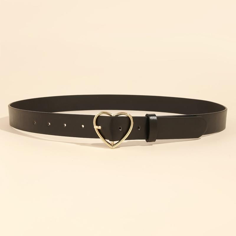 Golden Love Buckle Belt for Women, Heart Belts for Jeans