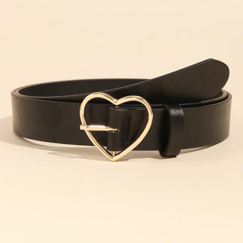 Golden Love Buckle Belt for Women, Heart Belts for Jeans