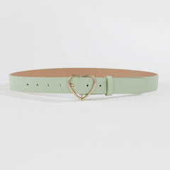 Golden Love Buckle Belt for Women, Heart Belts for Jeans