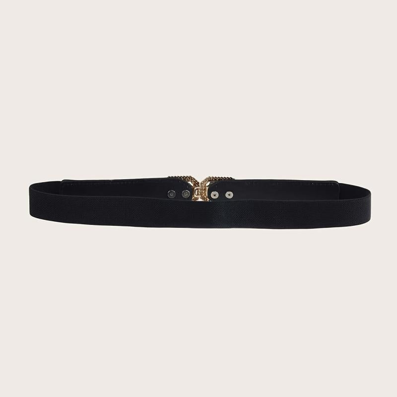 Square Crystal Buckle Belt Elastic Thin Girdle Waistband Women Coat Dress Belts