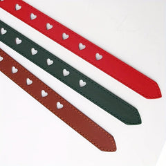 Heart Hollow Out Belt Solid Heart Pin Buckle PU Waistband for Women