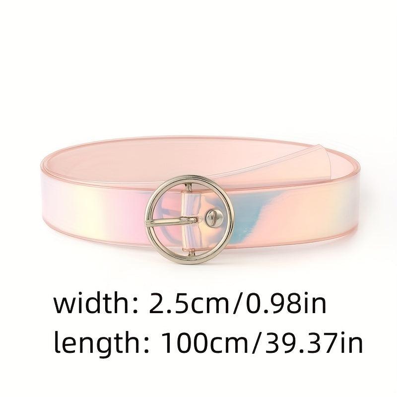 Laser Belt Transparent Pink Belt for Women