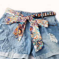 Colorful Ribbon Braid Boho Belt Bowknot Sash Belt Classic Jeans Waistband