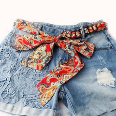 Colorful Ribbon Braid Boho Belt Bowknot Sash Belt Classic Jeans Waistband